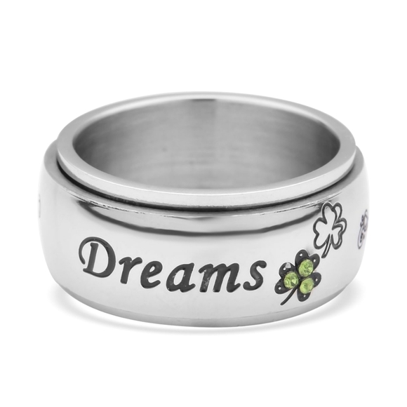 Lucky Dreams Ring, Spinner Fidget Stress Buster. Stainless Steel. Sz 7 - Picture 4 of 4
